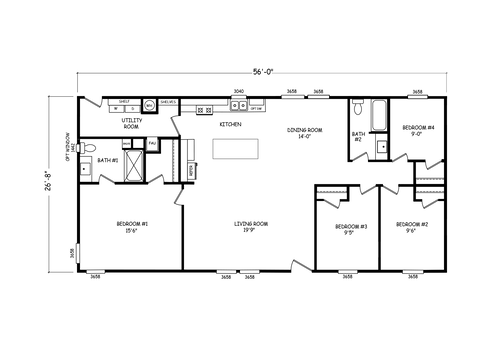 Velocity 28564A | 4 bedroom, 2 bathroom, 1494 sqft home | Built by Cavco - Goodyear in Goodyear, AZ.