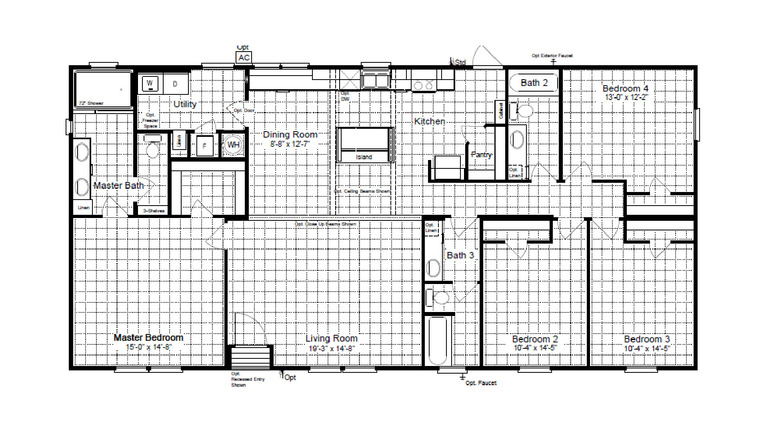 Heartland 30624H | 4 bedroom, 2 bathroom, 1860 sqft home | Built by Cavco - Fort Worth in Fort Worth, TX.