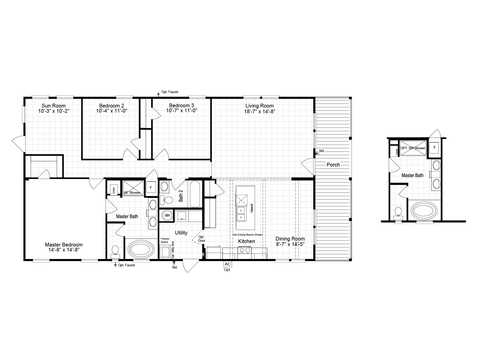 Retreat 30603 | 3 bedroom, 2 bathroom, 1800 sqft home | Built by Cavco - Fort Worth in Fort Worth, TX.