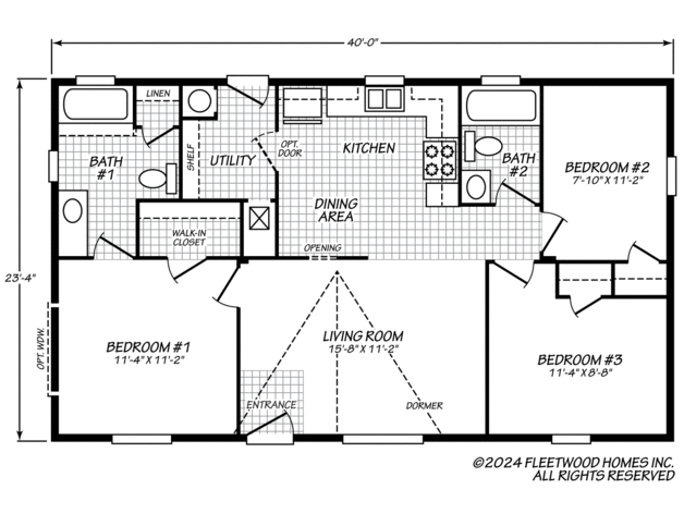 Evergreen 24403E Manufactured Home from Fleetwood Homes, a Cavco Company