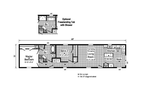 Landmark Single 16682A | 2 bedroom, 1 bathroom, 1020 sqft home | Built by Cavco - Goshen in Goshen, IN.