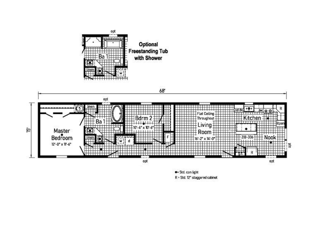 Landmark Single 16682A | 2 bedroom, 1 bathroom, 1020 sqft home | Built by Cavco - Goshen in Goshen, IN.