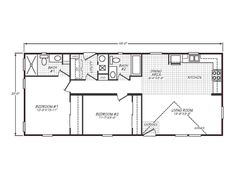 Solaris 20482A | 2 bedroom, 2 bathroom, 960 sqft home | Built by Cavco - Goodyear in Goodyear, AZ.