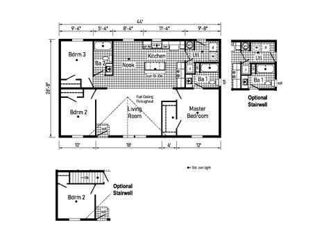 Sirius 28443A | 3 bedroom, 2 bathroom, 1173 sqft home. Built by Cavco - Clarion in Shippenville, PA.