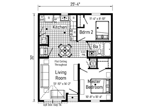 Multi Family Pod 32252B | 2 bedroom, 1 bathroom, 750 sqft home | Built by Cavco - Goshen in Goshen, IN.