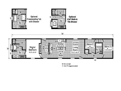 Landmark Single 16763B | 3 bedroom, 2 bathroom, 1140 sqft home | Built by Cavco - Goshen in Goshen, IN.