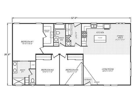 Solaris 28523B | 3 bedroom, 2 bathroom, 1387 sqft home | Built by Cavco - Goodyear in Goodyear, AZ.