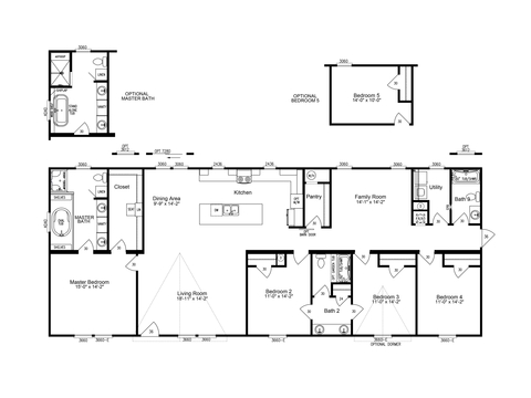 The Gulf 32764A | 4 bedroom, 3 bathroom, 2280 sqft home | Built by Cavco - Moultrie in Moultrie, GA.