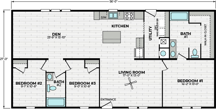 The Everest | 3 bedroom, 2 bathroom, 1512 sqft home. Built by Cavco - Nappanee in Nappanee, IN.