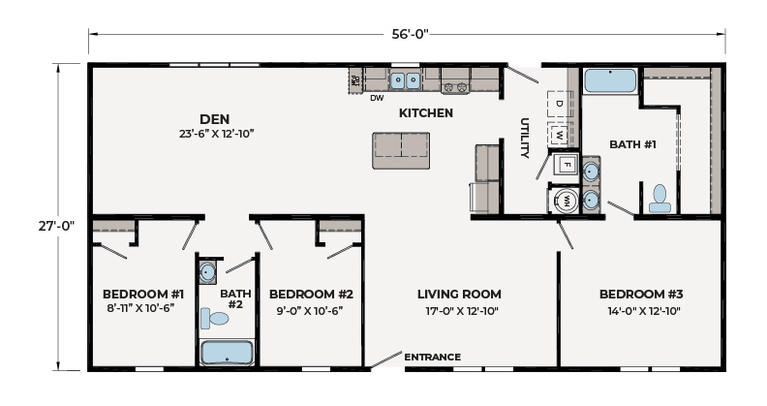 The Everest | 3 bedroom, 2 bathroom, 1512 sqft home. Built by Cavco - Nappanee in Nappanee, IN.