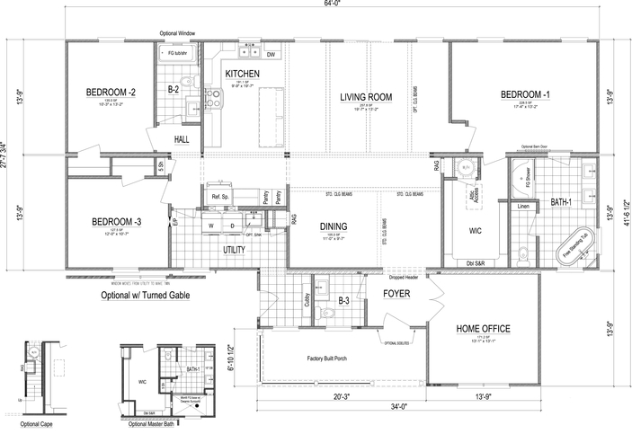 Sparden | 3 bedroom, 3 bathroom, 2268 sqft home | Built by Cavco - Martinsville in Martinsville, VA.