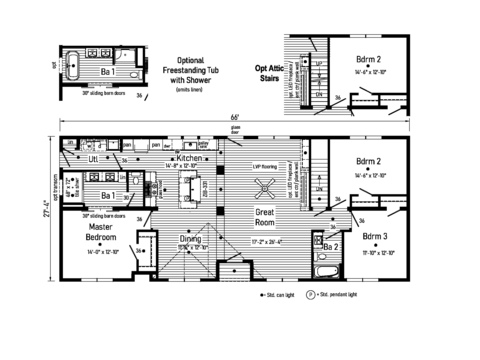 Grand 28663AM | 3 bedroom, 2 bathroom, 1804 sqft home. Built by Cavco - Manorwood in Emlenton, PA