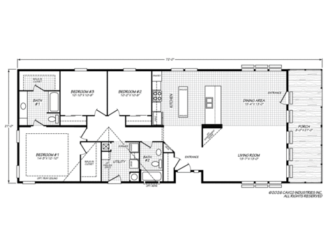 Brook Haven 28643A | 3 bedroom, 2 bathroom, 1711 sqft home | Built by Cavco - Millersburg in Millersburg, OR.