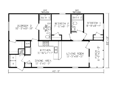 The Burbank | 3 bedroom, 2 bathroom, 845 sqft home. Built by Cavco - Nappanee in Nappanee, IN
