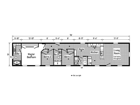 Westlake Single 16763D | 3 bedroom, 2 bathroom, 1140 sqft home | Built by Cavco - Dorchester in Dorchester, WI.
