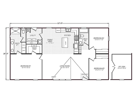 Solaris 28523A | 3 bedroom, 2 bathroom, 1387 sqft home | Built by Cavco - Goodyear in Goodyear, AZ.