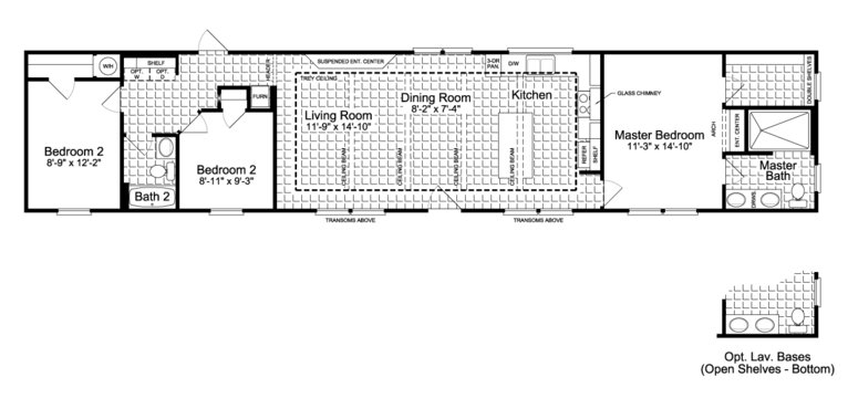 Santa Fe 16763G | 3 bedroom, 2 bathroom, 1178 sqft home | Built by Cavco - Austin in Austin, TX.
