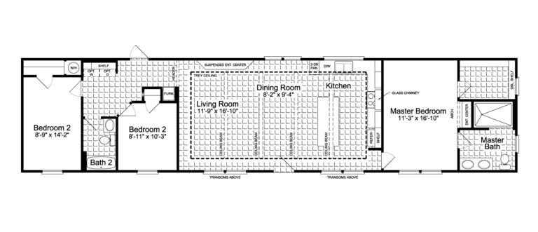Santa Fe 16763G | 3 bedroom, 2 bathroom, 1178 sqft home | Built by Cavco - Austin in Austin, TX.
