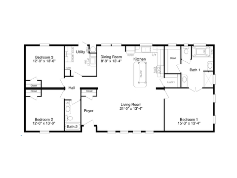 Solitaire 28603A | 3 bedroom, 2 bathroom, 1680 sqft home. Built by Cavco - Deming in Deming, NM.