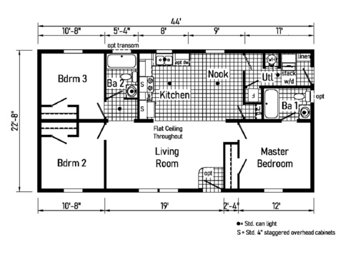 Bungalow 11 | 3 bedroom, 2 bathroom, 1041 sqft home. Built by Cavco - Clarion in Shippenville, PA.