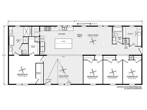 Buncic II 30684A | 4 bedroom, 2 bathroom, 2040 sqft home. Built by Cavco - Plant City in Plant City, FL.