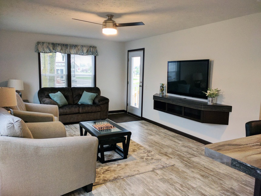 Spacious Living Room with Natural Light in this 186035 Fulton 
Manufactured Home by Fairmont Homes