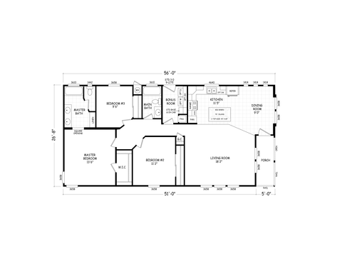 Sedona Ridge 28563A | 3 bedroom, 2 bathroom, 1493 sqft home | Built by Cavco - Goodyear in Goodyear, AZ.