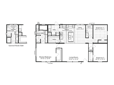 Sheridan 52 28523S| 3 bedroom, 2 bathroom, 1421 sqft home | Built by Cavco - Fort Worth in Fort Worth, TX.
