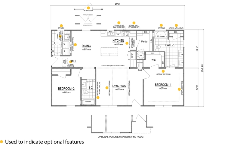 Heartland IV | 2-3 bedroom, 2 bathroom, 1327 sqft home | Built by Cavco - Martinsville in Martinsville, VA.