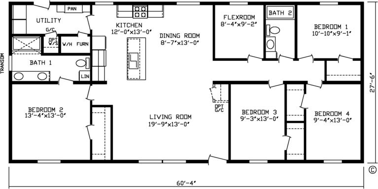 The Superior 28604A | 4 bedroom, 2 bathroom, 1659 sqft home | Built by Cavco - Montevideo in Montevideo, MN.