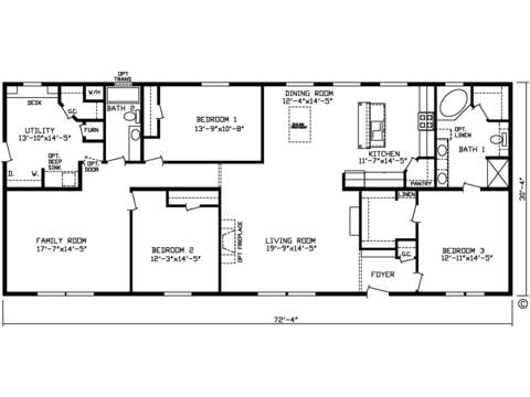 The Danbury XL 32723A | 3 bedroom, 2 bathroom, 2194 sqft home | Built by Cavco - Montevideo in Montevideo, MN.