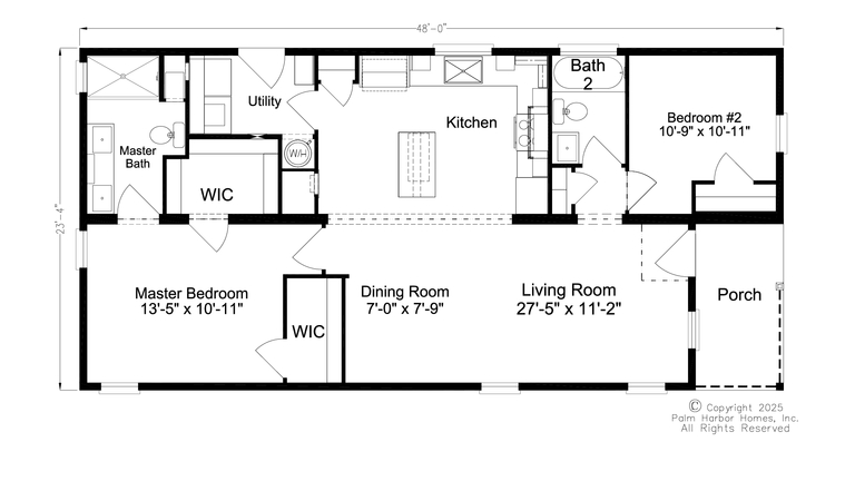 Luca 24482A | 2 bedroom, 2 bathroom, 1020 sqft home. Built by Cavco - Plant City in Plant City, FL.