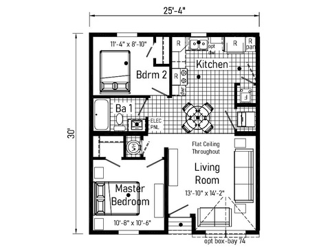 Multi Family Pod 32252A | 2 bedroom, 1 bathroom, 750 sqft home | Built by Cavco - Goshen in Goshen, IN.
