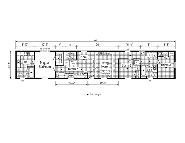 Mima 14763D | 3 bedroom, 2 bathroom, 1013 sqft home. Built by Cavco - Clarion in Shippenville, PA.