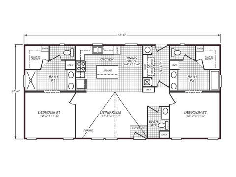 Solaris 24482A | 3 bedroom, 2 bathroom, 1120 sqft home | Built by Cavco - Goodyear in Goodyear, AZ.