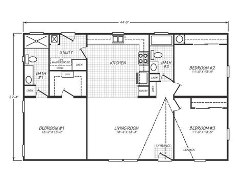 Solaris 24483B | 3 bedroom, 2 bathroom, 1120 sqft home | Built by Cavco - Goodyear in Goodyear, AZ.