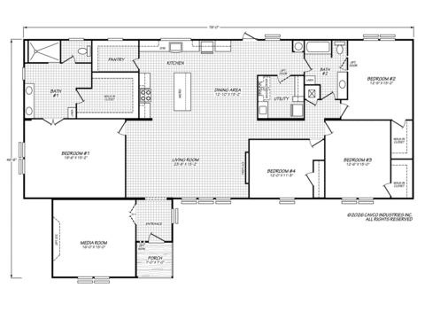 La Sierra III Flex | 4 bedroom, 2 bathroom, 2674 sqft home. Built by Cavco - Austin in Austin, TX.