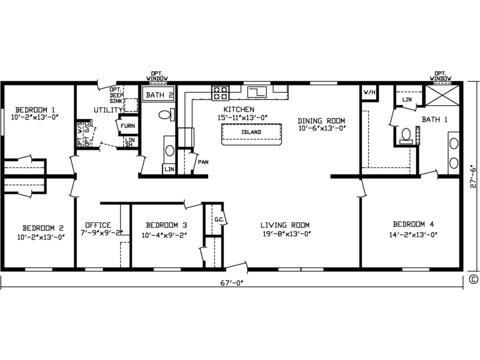 The Rapids 28674A | 4 bedroom, 2 bathroom, 1843 sqft home | Built by Cavco - Montevideo in Montevideo, MN.