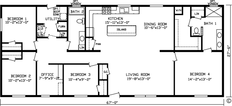 The Rapids 28674A | 4 bedroom, 2 bathroom, 1843 sqft home | Built by Cavco - Montevideo in Montevideo, MN.