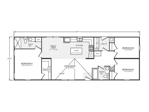 Solaris 20583A | 3 bedroom, 2 bathroom, 1160 sqft home | Built by Cavco - Goodyear in Goodyear, AZ.