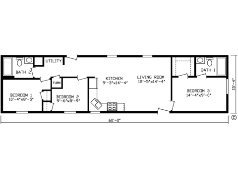 Sawgrass 16603A | 3 bedroom, 2 bathroom, 920 sqft home | Built by Cavco - Montevideo in Montevideo, MN.