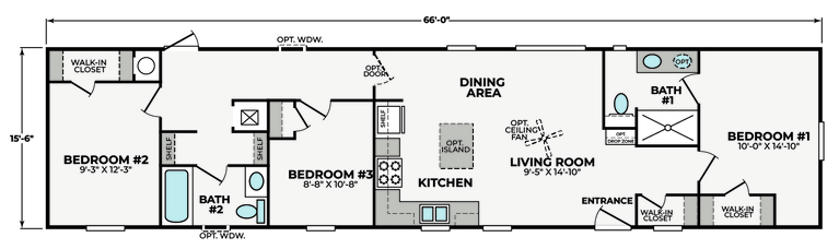 Clover | 3 bedroom, 2 bathroom, 1012 sqft home. Built by Cavco - Rocky Mount in Rocky Mount, VA. National Community house.