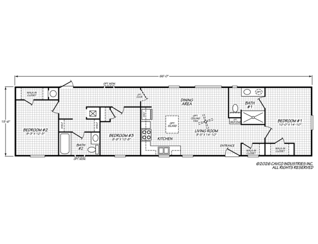 Clover | 3 bedroom, 2 bathroom, 1012 sqft home. Built by Cavco - Rocky Mount in Rocky Mount, VA. National Community house.