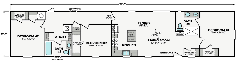 Violet | 3 bedroom, 2 bathroom, 1165 sqft home. Built by Cavco - Rocky Mount in Rocky Mount, VA. National Community house.