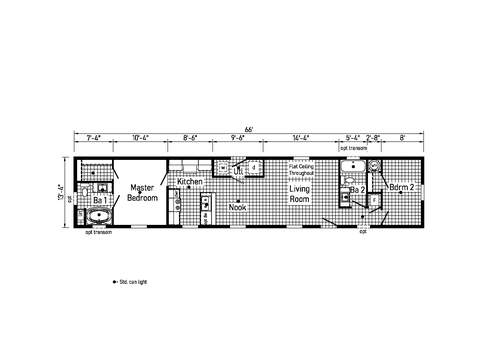 Westlake Single 14662A | 2 bedroom, 1 bathroom, 880 sqft home | Built by Cavco - Dorchester in Dorchester, WI.