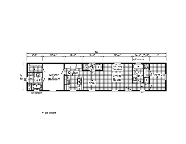Westlake Single 14662A | 2 bedroom, 1 bathroom, 880 sqft home | Built by Cavco - Dorchester in Dorchester, WI.