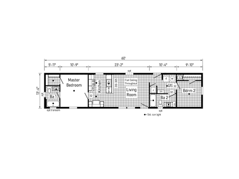 Edge 14602A | 2 bedroom, 2 bathroom, 800 sqft home | Built by Cavco - Dorchester in Dorchester, WI.