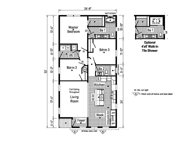 3 Bed Modular Home (Ranch) for Sale - Westlake Modular 28523C