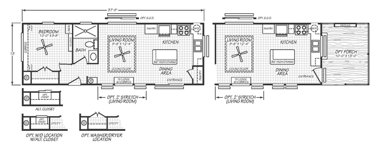 Lake Charles 13381B | 1 bedroom, 1 bathroom, 491 sqft home | Built by Cavco - Ocala in Ocala, FL.