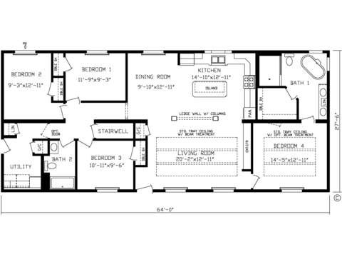 The Millennium Park XL Modular 28644BM | 3 bedroom, 2 bathroom, 1760 sqft home | Built by Cavco - Montevideo in Montevideo, MN.